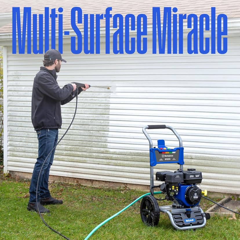 Westinghouse WPX3200 Gas Pressure Washer, 3200 PSI and 2.5 Max GPM, Onboard Soap Tank, Spray Gun and Wand, 5 Nozzle Set, for Cars/Fences/Driveways/Homes/Patios/Furniture