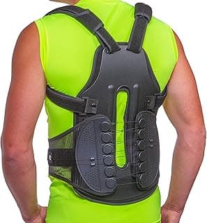 BraceAbility TLSO Full-Body Back Brace Support - Hard Postural Clamshell Jacket for Thoracic Kyphosis, Scoliosis, Scheuermann's Disease, Posture Correction, Post-Surgery Recovery (Small)