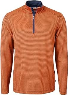 Cutter & Buck Mens Virtue Eco Pique Micro Stripe Recycled Mens Quarter Zip