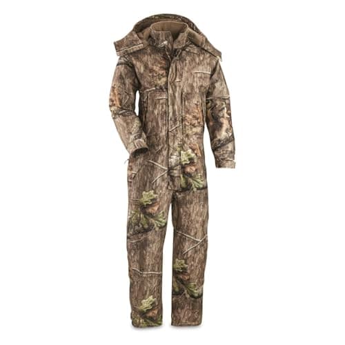 Guide Gear Men's Dry Waterproof Hunting Coveralls with Hood, Insulated Camo Hunt Overalls