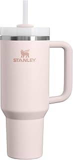 STANLEY Quencher H2.0 Tumbler with Handle and Straw 40 oz Flowstate 3-Position Lid Cup Holder Compatible for Travel Insulated Stainless Steel Cup BPA-Free Rose Quartz 2.0