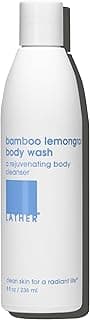 LATHER Bamboo Lemongrass Natural Body Wash, 8 fl oz - Shower Gel Cleanser - Body Soap - Essential Oils - Green Tea, Aloe Vera, Jasmine - All Skin Types, Vegan, Cruelty Free - Beauty & Skincare