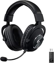 Logitech G PRO X Wireless LIGHTSPEED Gaming Headset with Blue VO!CE Mic Filter Tech, 50 mm PRO-G Drivers, and DTS Headphone:X 2.0 Surround Sound, 20+ Hour Battery Life - Black