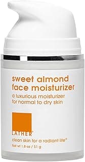 LATHER Sweet Almond Face Moisturizer - Hydrating Moisturizer for All Skin Types - Gentle & Light Face Lotion for Women & Men - 2 Fl Oz