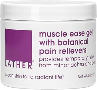 LATHER Muscle Pain Relief Gel - Muscle Therapy to Aid Muscle Soreness - Fast Acting Gel with Menthol Helps Ease Back Pain Relief, Neck Pain Relief, Knee Pain Relief, Lower Back Pain Relief - 4 Oz