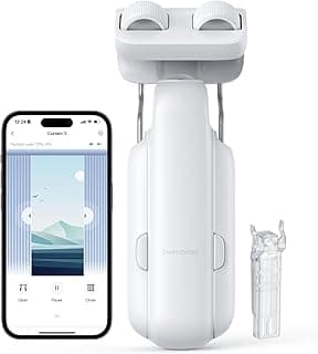 SwitchBot Automatic Curtain Opener - Bluetooth Remote Control Smart Curtain with App/Timer, Upgraded High-Performance Motor, Add SwitchBot Hub to Work with Alexa, Google Home, HomeKit