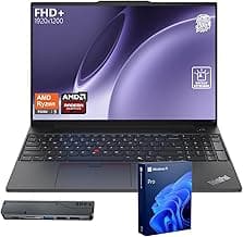 Lenovo ThinkPad E16 Gen 2 Business Laptop, 16" FHD+ Display, AMD Ryzen 5 7535U, 32GB DDR5 RAM, 1TB SSD, Fingerprint, Backlit Keyboard, Webcam, Wi-Fi 6, Windows 11 Pro, Bundle with 7-in-1 USB-C Hub