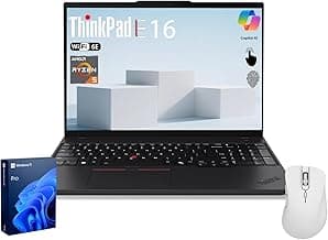 Lenovo ThinkPad E16 Gen 2, 16" FHD+ Touchscreen Business Laptop, AMD Ryzen 5 7535U, 32GB DDR5 RAM, 1TB SSD, Fingerprint, Backlit Keyboard, Webcam, Wi-Fi 6E, HDMI, Windows 11 Pro, Black, w/Bundle