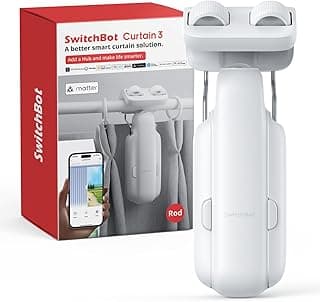 SwitchBot 2025 Automatic Curtain Opener 3 Rod-Bluetooth Remote Control, WiFi&Smartphone Control, Upgraded High-Performance, Add Hub to Work with Alexa, Google Home, HomeKit