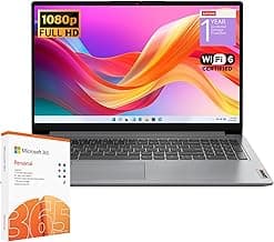 Lenovo IdeaPad 1 Student Laptop, Intel Dual Core Processor, 20GB RAM, 1TB SSD + 128GB eMMC, 15.6" FHD Display, 1 Year Office 365, Windows 11 Home, Wi-Fi 6, Webcam, Bluetooth, SD Card Reader, Grey