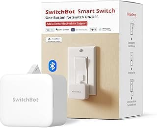 SwitchBot Smart Switch Button Pusher (White)-Bluetooth Fingerbot for Rocker Switch/One-Way Button, Automatic Light Switch, Timer and APP Control, Works with Alexa & WiFi When Paired with SwitchBot Hub