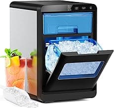COWSAR Nugget Ice Makers Countertop, 44Lbs/24H Crushed Ice Maker & Pebble Ice Machine, Pellet Ice Makers with Ice Scoop &Removable Basket,Sonic Countertop Ice Machine for Home/Kitchen/Office