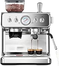 COWSAR 20 Bar Espresso Machine with Grinder & Milk Frother Steam Wand, 58mm Expresso Coffee machines, Commercial Stainless Steel Coffee Maker for Cappuccino and Latte, Perfect for Home and Café Use