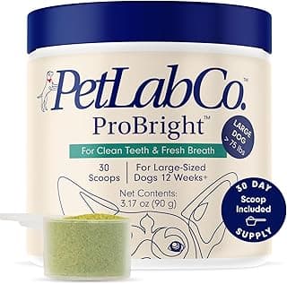 PetLab Co. ProBright Dental Powder - Dog Breath Freshener - Teeth Cleaning Made Easy – Targets Tartar & Bad Breath - Formulated for Large Dogs - Packaging May Vary