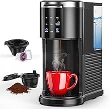 COWSAR Single Serve Coffee Maker, K Cup Coffee Brewer for Capsule and Ground Coffee, Commercial Coffee Machine with 40 Oz Water Tank, 5 Brew Sizes Up To 14 Oz, Ideal for Home/Office, Black