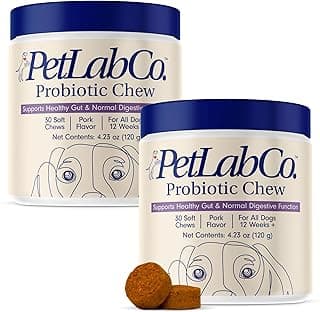 PetLab Co. Probiotics for Dogs, Support Gut Health, Occasional Diarrhea, Digestive Health & Seasonal Allergies - Pork Flavor - 30 Soft Chews - Packaging May Vary (Value 2-Pack)