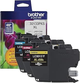 Brother High-yield Color Printer Ink Cartridges LC3013 3-Pack for Work Smart Series - Professional Grade Ink for MFC-J491DW, J497DW, J690DW, J895DW - Up to 400 Pages per Cartridge