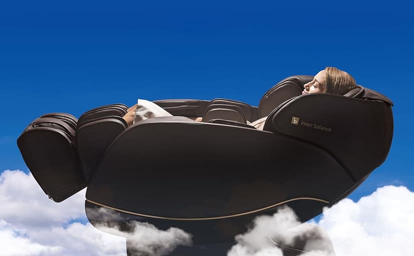 Inner Balance Jin 2.0 - Deluxe Heated SL Track Zero Gravity Massage Chair | Full Body Compression | Lumbar Heat Therapy | 6 Auto-Courses | Bluetooth Speaker (Espresso)