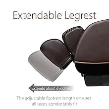 Inner Balance Jin 2.0 - Deluxe Heated SL Track Zero Gravity Massage Chair | Full Body Compression | Lumbar Heat Therapy | 6 Auto-Courses | Bluetooth Speaker (Espresso)