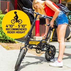 Swagtron Swagcycle EB-5 Plus Folding Electric Bike with Pedals and Removable Battery