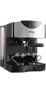 Mr. Coffee Espresso and Cappuccino Machine Stainless Steel Programmable Coffee Maker with Automatic Milk Frother 15-Bar Pump Ideal for Home Baristas