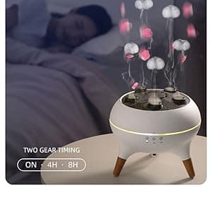 Dynamic Jellyfish Air Humidifier & Jellyfish Essential Oil Diffuser for Home,Office, Yoga - 7 Color-Changing Lights ,Remote Control ,4H/8H Timer Setting, Auto Shut-Off 250ml