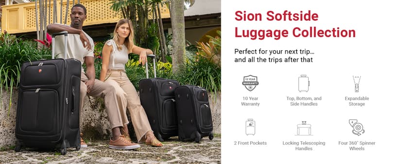 SwissGear Sion Softside Expandable Luggage, Black, Carry-On 21-Inch