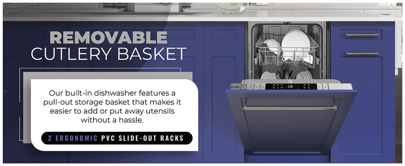 KoolMore KM-DW1852-PR 18 in. ADA Panel Ready with 8 Place Settings 52 DB Dishwasher in Stainless-Steel, UL and Energy Star Certified