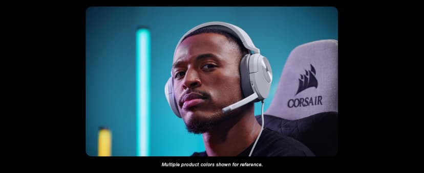 Corsair HS55 Stereo Gaming Headset (Leatherette Memory Foam Ear Pads, Lightweight, Omni-Directional Microphone, PC, Mac, PS5/PS4, Xbox Series X | S, Nintendo Switch, Mobile Compatibility) White