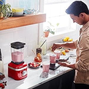 KitchenAid K150 3 Speed Ice Crushing Blender with 2 Personal Blender Jars - KSB1332Y,Black Matte, 48 oz