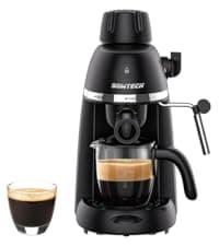 Espresso Coffee Machine Cappuccino Latte Maker 3.5 Bar 1-4 Cup with Steam Milk Frother, Black