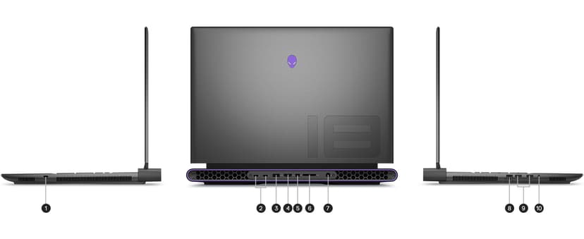 Alienware M18 R2 Gaming Laptop - 18 QHD+ 165Hz 3ms Display, Intel Core i9-14900HX, 32GB DDR5 RAM, 1TB SSD, NVIDIA GeForce RTX 4080 12 GB GDDR6, Windows 11 Home, Onsite Service - Dark Metallic Moon