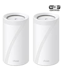 TP-Link ๐๐๐๐จ BE63 Tri-Band WiFi 7 BE10000 Whole Home Mesh System- 6-Stream 10 Gbps, 4x2.5G Ports Wired Backhaul, 4X Smart Internal Antennas, VPN, MU-MIMO, HomeShield, Free Expert Support (2-Pack)
