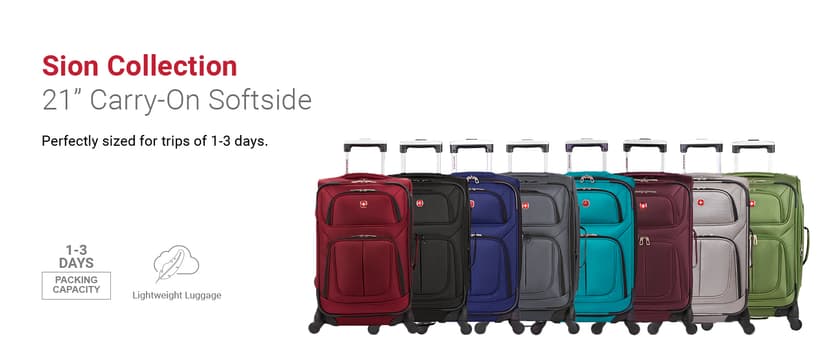 SwissGear Sion Softside Expandable Luggage, Black, Carry-On 21-Inch