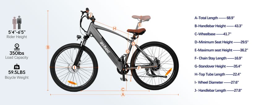 Core Electric Bike for Adults - Peak 1000W Brushless Motor Ebike, 468&500Wh Removable Built in Battery 26&27.5X2.1 Tire Step Over Bicycle with 7 Speed, Commute E Bikes