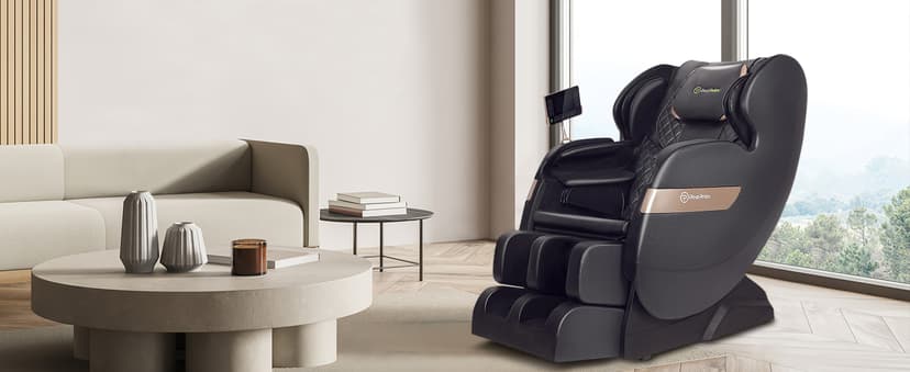 Real Relax 2025 Full Body Massage Chair of Dual-core S Track,Shiatsu Massage Recliner of Zero Gravity with APP and LCD Control,Lower Back and Calf Heating,Bluetooth,Home or Office Use,Black