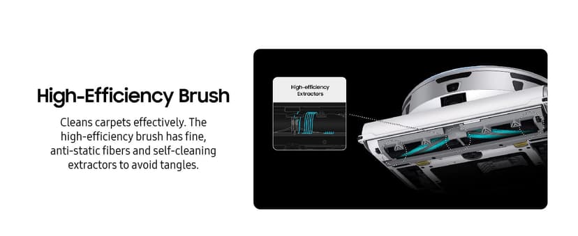 SAMSUNG Jet Bot AI+ Robot Vacuum Cleaner w/ Object Recognition, Intelligent Cleaning, Clean Station, 5-Layer Filter, Touchless Dust Removal for Hardwood Floors, Carpets, VR50T95735W, White