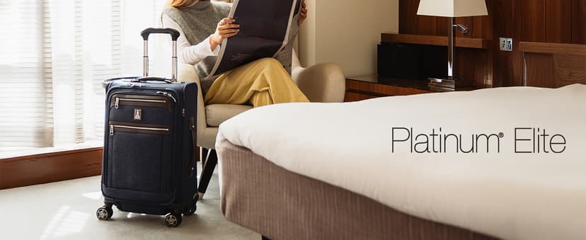 Travelpro Platinum Elite Softside Expandable Carry on Luggage, 8 Wheel Spinner Suitcase, USB Port, Suiter, Men and Women, True Navy Blue, Carry On 21-Inch