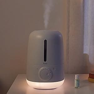 Frida Baby 3-in-1 XL Top Fill Humidifier for Bedroom, Allergy Relief, 6L Tank Cool Mist Humidifier for Large Rooms + Diffuser, Nightlight, Auto Shut-Off, Quiet, Carry Handle, Essential Oil Diffuser