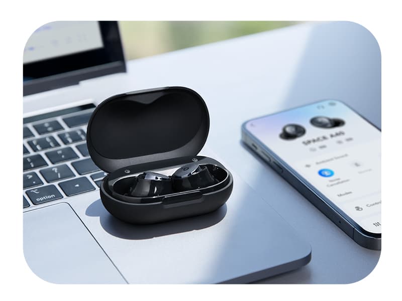 Soundcore by Anker Space A40 Adaptive Active Noise Cancelling Wireless Earbuds, Reduce Noise by Up to 98%, Ultra Long 50H Playtime, 10H Single Playtime, Hi-Res Sound, Comfortable Fit, Wireless Charge