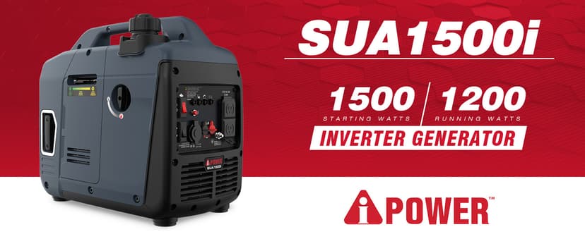 A-iPower 1500 Watt Portable Quiet Inverter Generator Gas Powered, Small Ultra Lightweight Quiet Generator for Camping, Tailgating, Home Backup, Emergency, EPA & CARB Compliant, CO Sensor (SUA1500i)