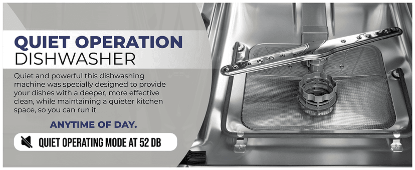 KoolMore KM-DW1852-PR 18 in. ADA Panel Ready with 8 Place Settings 52 DB Dishwasher in Stainless-Steel, UL and Energy Star Certified