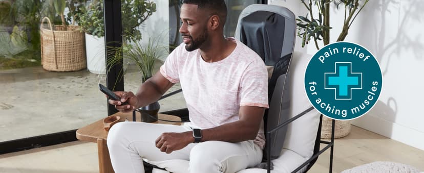 Homedics Back Massager with Heat, Shiatsu Elite II Heated Neck and Back Massage Cushion. 3 Different Massage Styles and 3 Massage Zones. Comes with Controller and Chair Straps