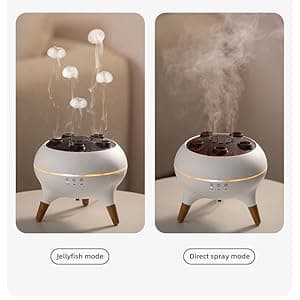 Dynamic Jellyfish Air Humidifier & Jellyfish Essential Oil Diffuser for Home,Office, Yoga - 7 Color-Changing Lights ,Remote Control ,4H/8H Timer Setting, Auto Shut-Off 250ml