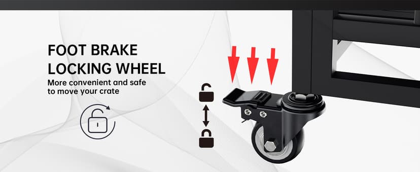 48/42/38 Inch Heavy Duty Dog Crate with Wheels, Folding Metal Big Dog Cage for Large and Medium Dogs, Extra Large XL XXL Indestructible Dog Crate with Removable Tray.