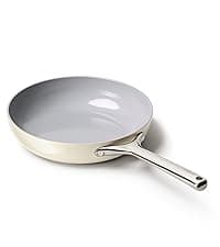 Caraway Nonstick Ceramic Cookware Set (12 Piece) Pots, Pans, Lids and Kitchen Storage - Non Toxic - Oven Safe & Compatible with All Stovetops - Cream