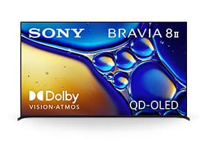 Sony BRAVIA 8 II 65 Inch TV, QD OLED, 4K Smart Google TV, XR Processor with AI Technology, Ultra Slim Design, 120hz Television, Dolby Vision/Atmos, Exclusive Features for PS5, K-65XR80M2, 2025 Model