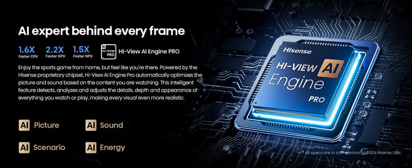 Hisense 55" Class U8 Mini-LED ULED 4K UHD Google Smart TV (55U8QG, 2025 Model) - QLED, Native 165Hz, VRR 288, Up to LD5600, 5000 Nits, HDR10+, Dolby Vision IQ · Atmos, IMAX Enhanced, 4.1.2 Ch Audio