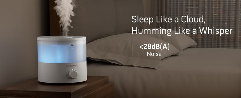 MegaWise Cool Mist Humidifiers, 3.5L Top Refill Ultrasonic humidifier for Bedroom, Baby Room, Office