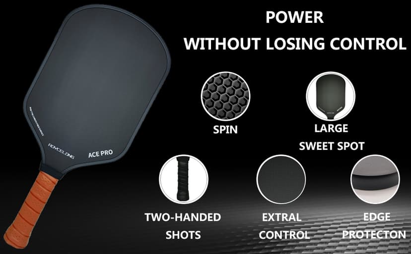 Pickleball Paddles Pickleball Rackets T700 Carbon Fiber Surface Pickle Ball Training Paddle for Beginners to Advanced Players USAPA Compliant 16mm Core Portable Bag